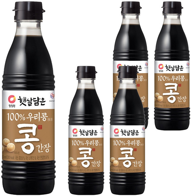 청정원 햇살담은 우리콩 간장, 500ml, 5개