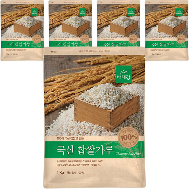 배대감 국산 찹쌀가루, 1kg, 5개