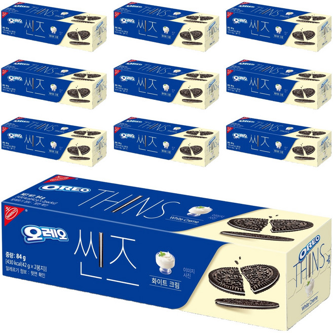 오레오 씬즈 화이트 크림, 84g, 10개