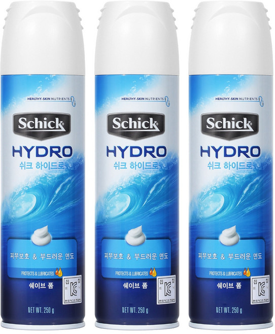 쉬크 하이드로 쉐이브 폼, 250g, 3개