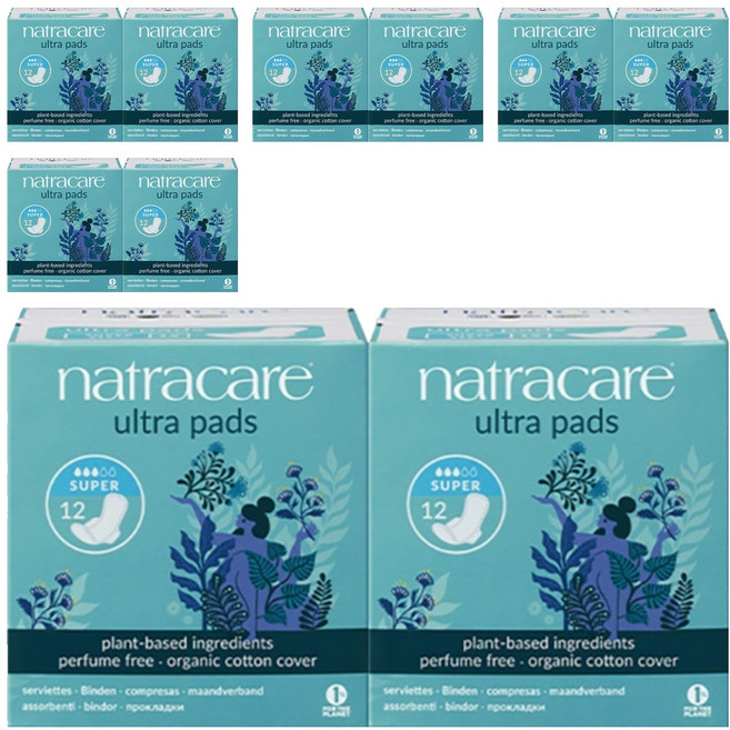나트라케어 울트라 패드 생리대 날개형 수퍼, 중형, 12개입, 10개