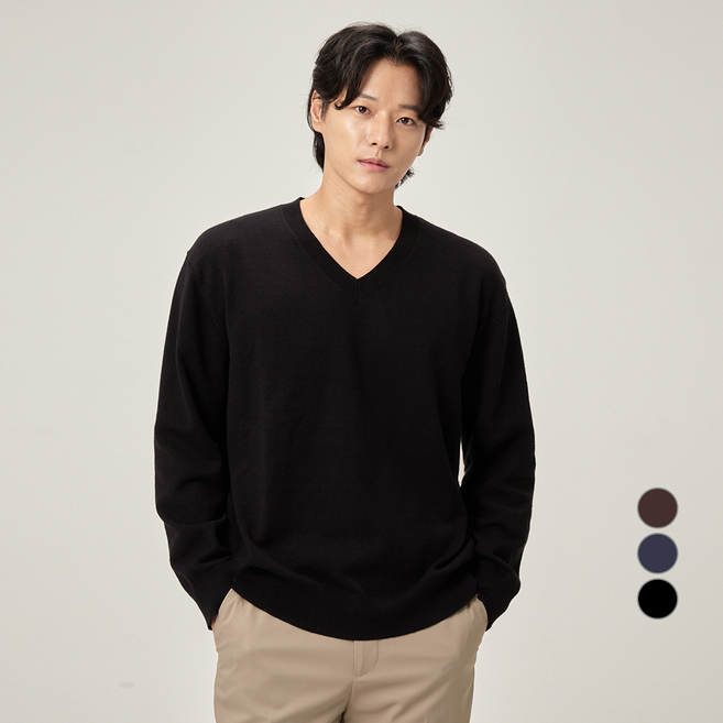 캐럿 남성용 데일리 소프트 촉감 브이넥 스웨터