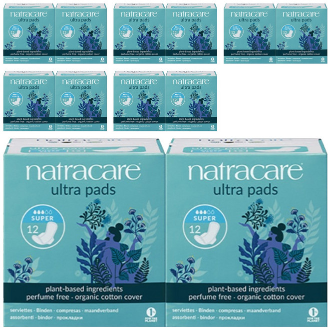 나트라케어 울트라 패드 윙 생리대 날개형, 중형, 12개입, 12개