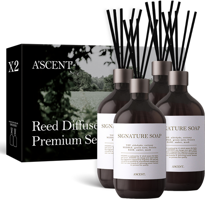 에이센트 퍼퓸드 디퓨저, 시그니처솝, 500ml, 4개