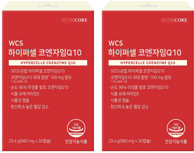 뉴트리코어 하이퍼셀 코엔자임Q10 29.4g, 30정, 2개