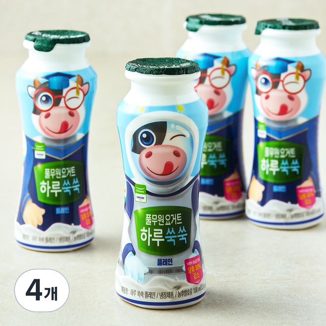 풀무원 요거트 하루 쑥쑥 플레인, 100ml, 4개입, 4개