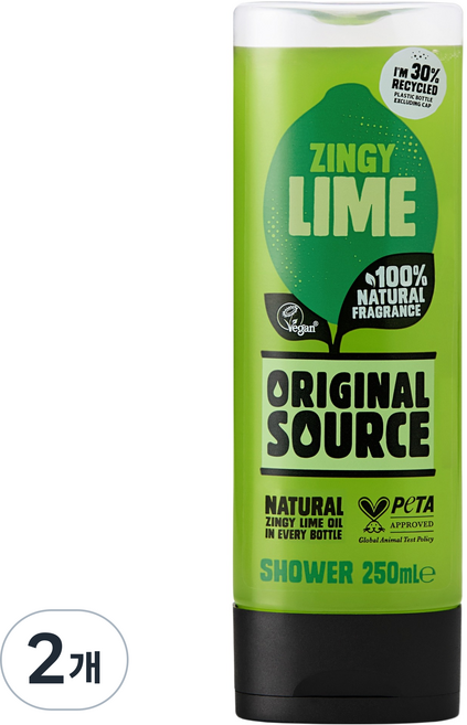 오리지널소스 샤워젤 라임, 250ml, 2개