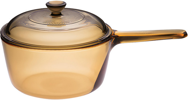 Corelle Brands 康寧餐具 Visions 單柄晶彩透明鍋 1.5L, 17.5cm, 黃色, 1個