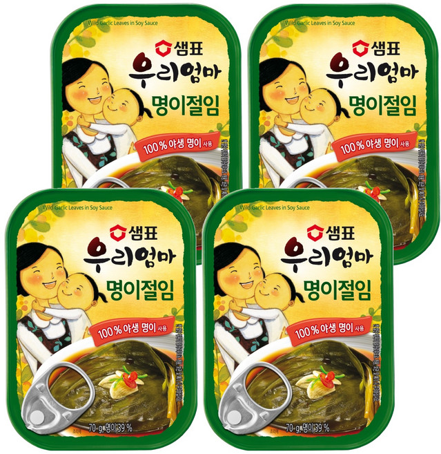 샘표 우리엄마 명이절임, 70g, 4개