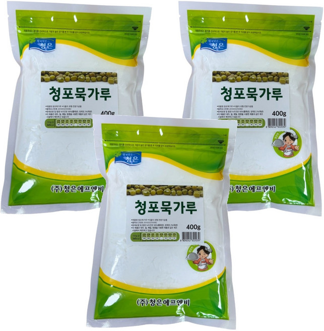 청은에프엔비 청포묵가루, 400g, 3개