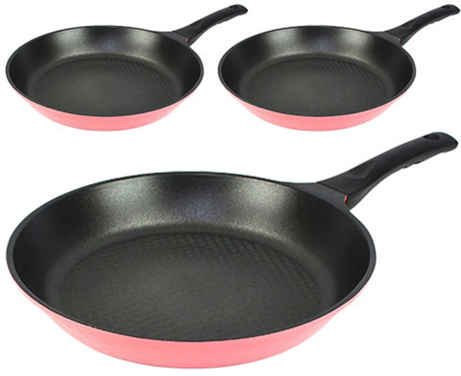 키친아트 본 핑크 프라이팬, 28cm, 3개