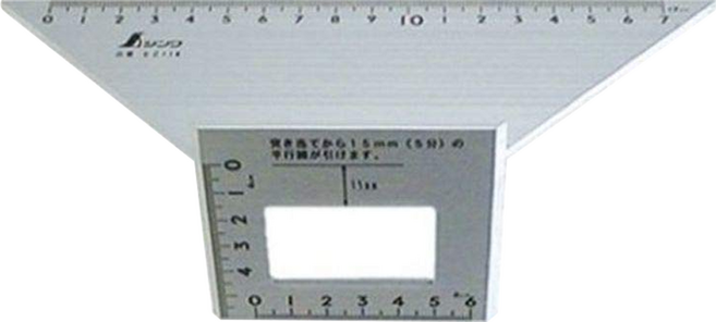 SHINWA 鶴龜 台形止型定規尺 鋁製 一發可測量45° 90°角, 1個