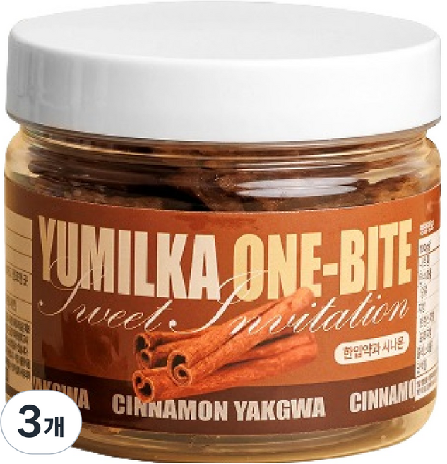 유밀가 미니 한입약과 시나몬, 3개, 130g