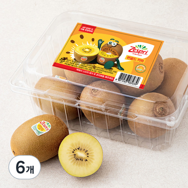 제스프리 썬골드키위, 1kg(8~10입), 6팩