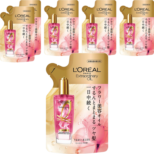 L'OREAL PARiS 巴黎萊雅 台灣公司貨 金緻護髮精油玫瑰精華補充包, 90ml, 6包