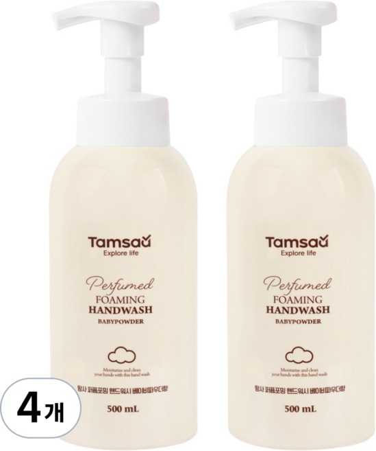 탐사 퍼퓸포밍 핸드워시 베이비파우더향, 500ml, 4개