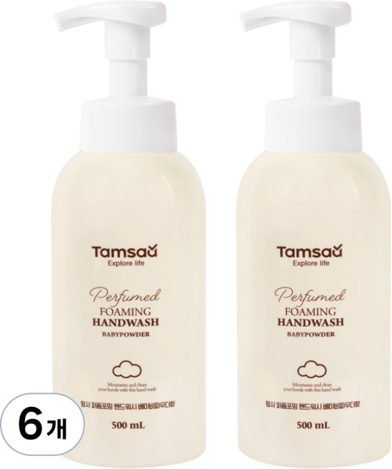 탐사 퍼퓸포밍 핸드워시 베이비파우더향, 500ml, 6개