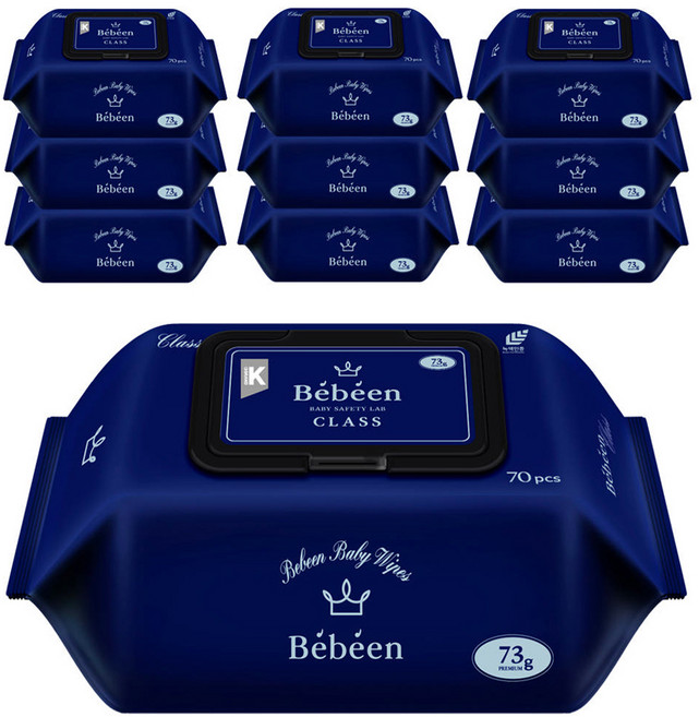 베베앙 클래스 유아물티슈 캡형, 73g, 70매, 10개