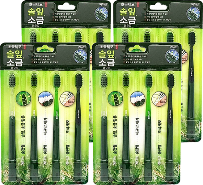 메디안 송천염 미세모 칫솔, 4개입, 4개