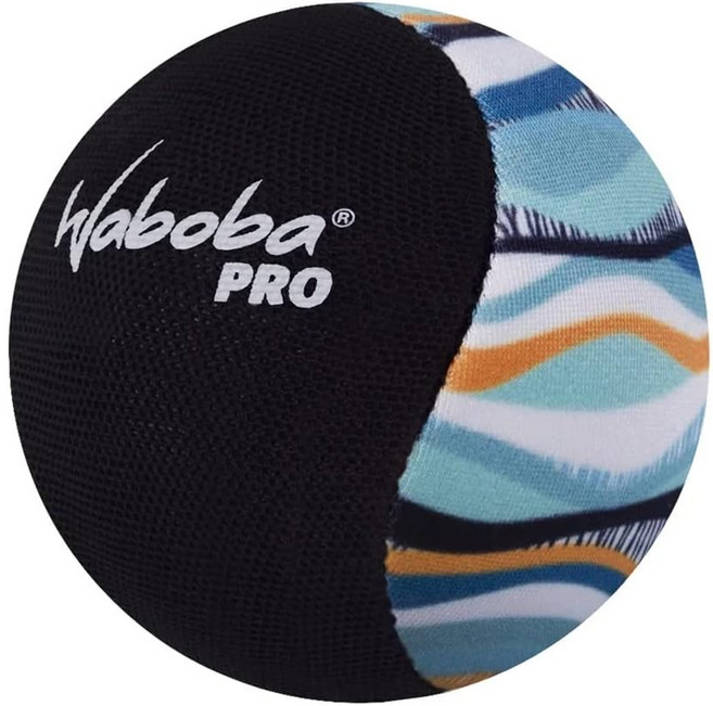 Waboba Pro 凝膠球 10歲以上, 波浪紋 藍色 + 黑色, 1顆