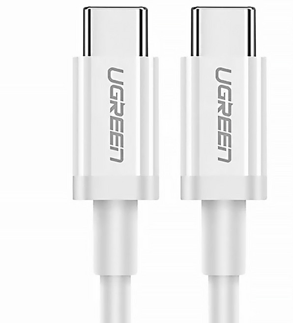 UGREEN 綠聯 PD 100W 5A快充電線/傳輸線 Type-C to Type-C, 1.5m, 白色, 1條