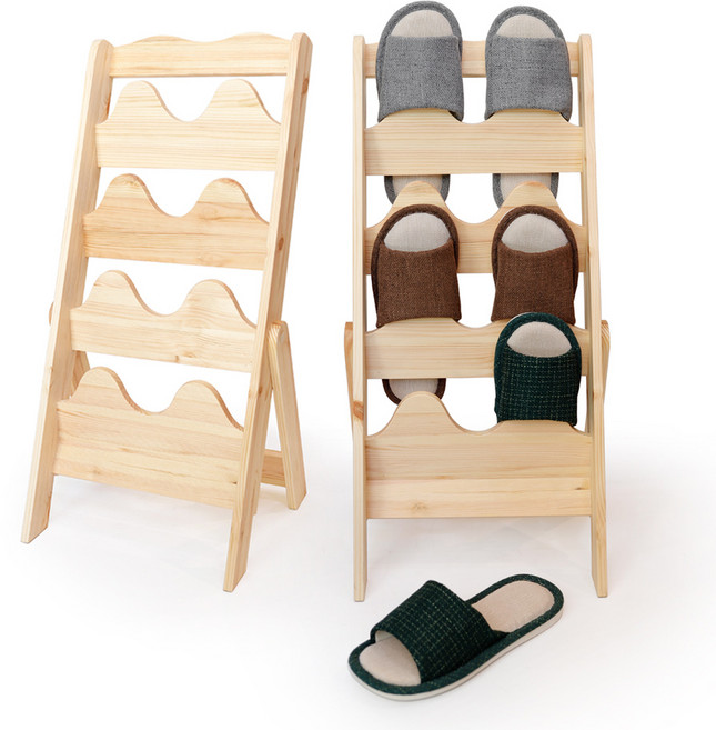 루미아 베티 원목 실내화꽂이, 내추럴, 1개
