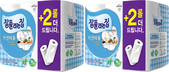 잘풀리는집 천연펄프 키친타올, 130매, 12개