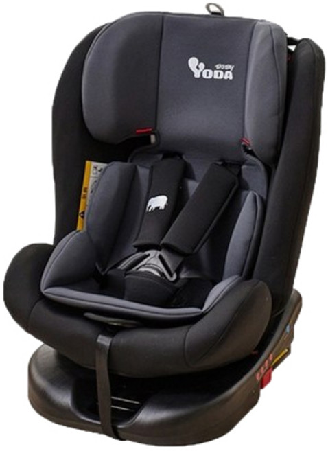 YODA 優的寶貝 ISOFIX 全階段360度汽車安全座椅 最大傾斜141度 360度旋轉 4階段角度調整, 時尚黑, 1個