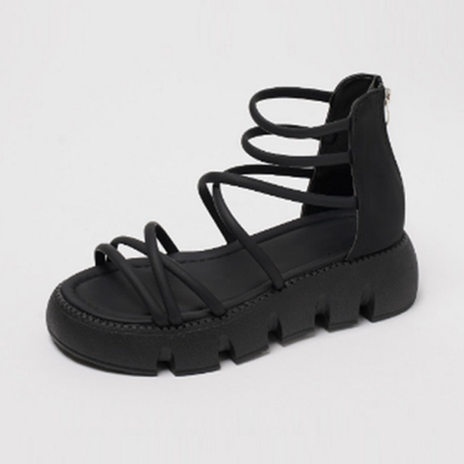 CHAAKAN SHOES 女款 Clara 羅馬厚底涼鞋 SDLTR2h8331, 245, 黑色