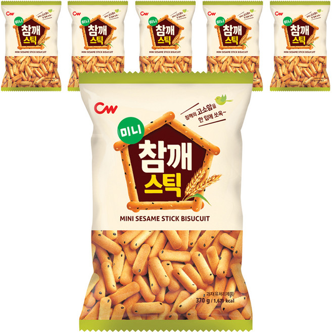 청우식품 미니 참깨스틱, 370g, 6개