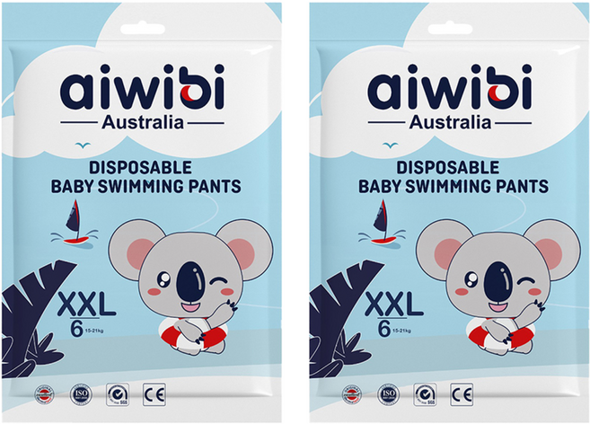 aiwibi 愛薇彼 一次性褲型尿布 游泳用 男女通用, XXL, 2件