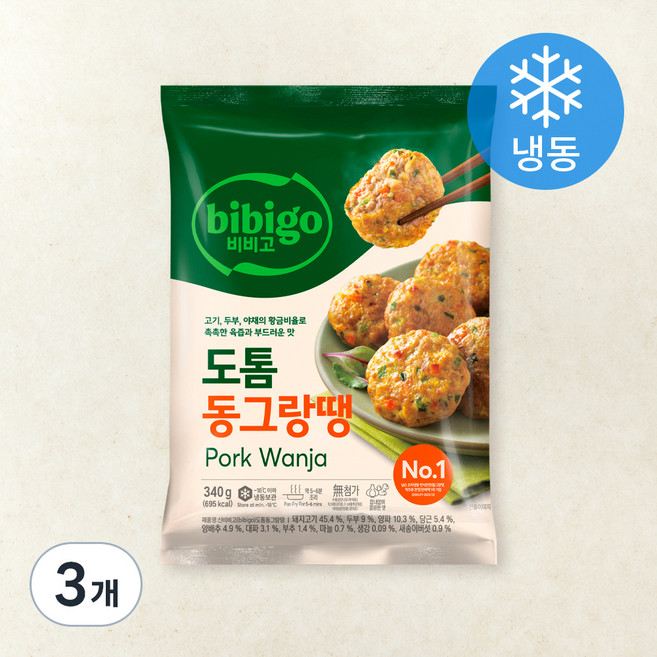 비비고 도톰 동그랑땡 (냉동), 340g, 3개
