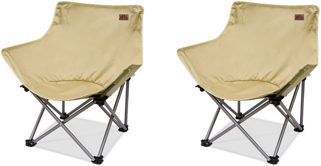 아웃도어포레스트 컴포트 캠핑 의자 세트, 아이보리, 2개