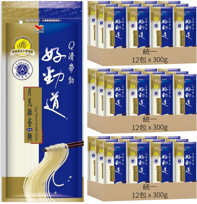 統一 好勁道 月見雞蛋風味麵, 300g, 36包