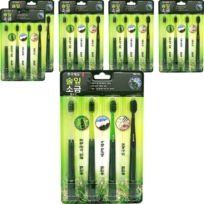 메디안 송천염 미세모 칫솔, 4개입, 6개