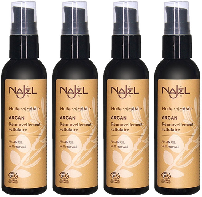 NAJEL 法國有機摩洛哥堅果油 身體 + 頭髮 + 指甲用, 80ml, 4瓶