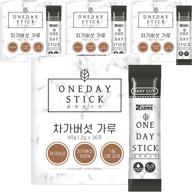 굿허브 원데이스틱 차가버섯 가루, 120개, 2g