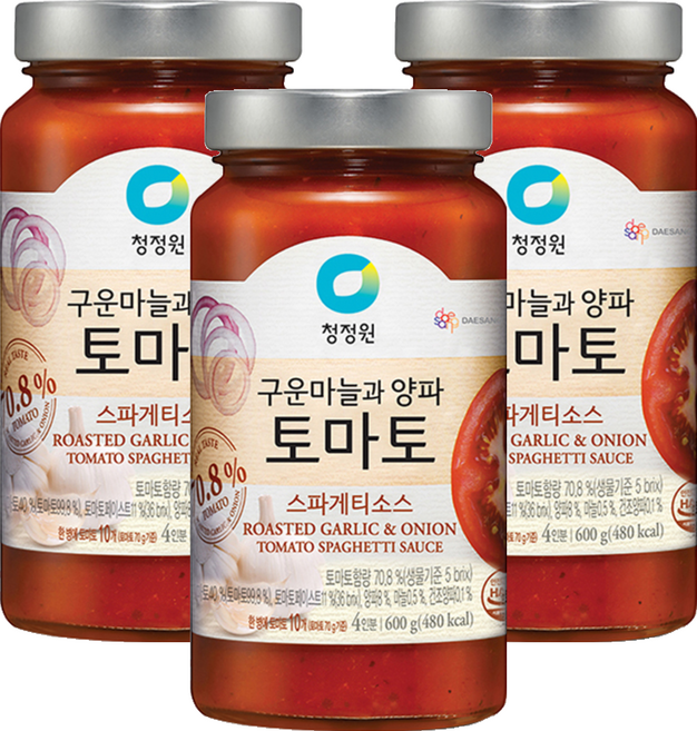 청정원 토마토 스파게티소스, 600g, 3개