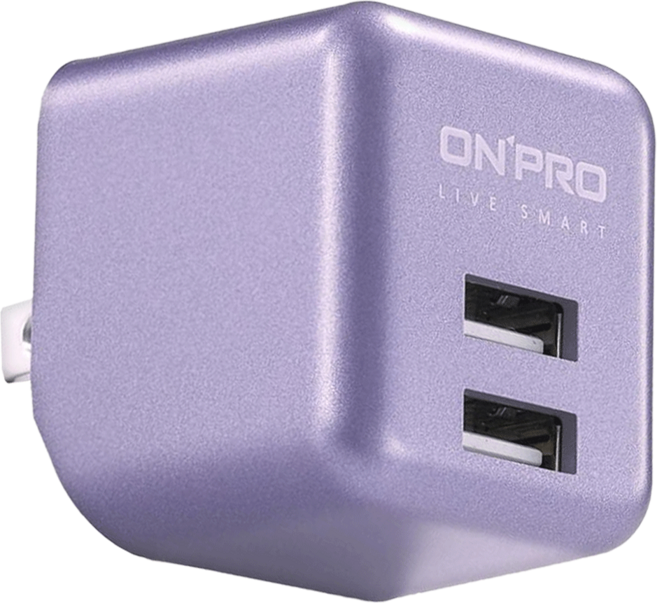 PLUSv雙USB 3.4A 第二代 超急速充電小豆腐 UC-2P01, 璀璨紫, 1個