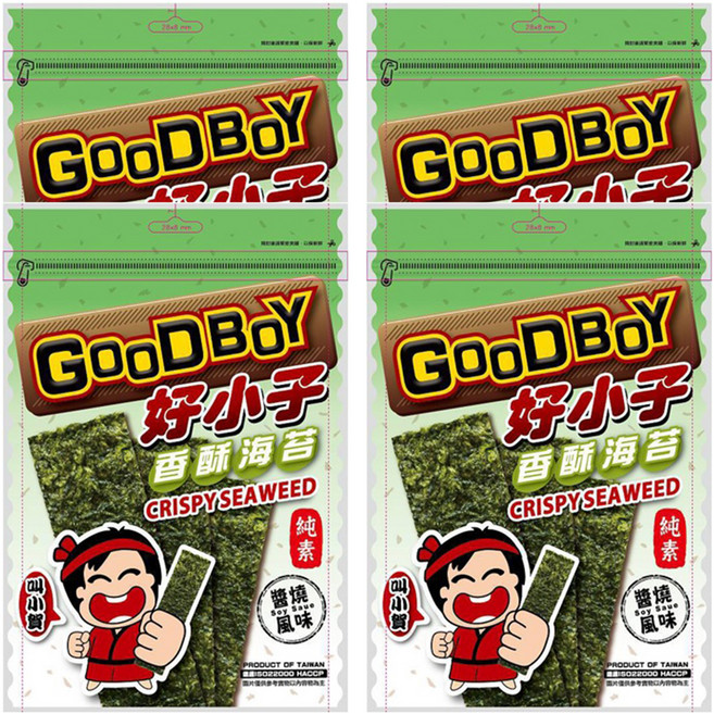 好小子 香酥海苔片 醬燒風味, 30g, 4包