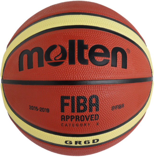 molten 橡膠深溝12片貼籃球 棕色 + 黃色, 1個, BGR6D-YBW