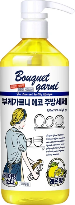 부케가르니 에코 주방세제 레몬향, 750ml, 1개 - 쿠팡