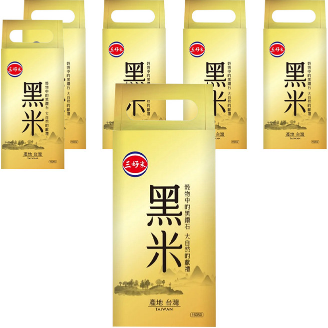 三好米 黑糯糙米, 1.2kg, 6包