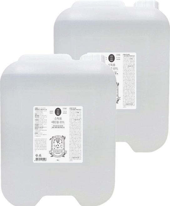 정말싫다세균 식품첨가물용 소독 에탄올, 2개, 18L