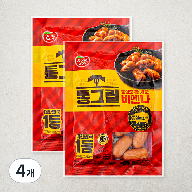 동원 통그릴 비엔나, 180g, 4개