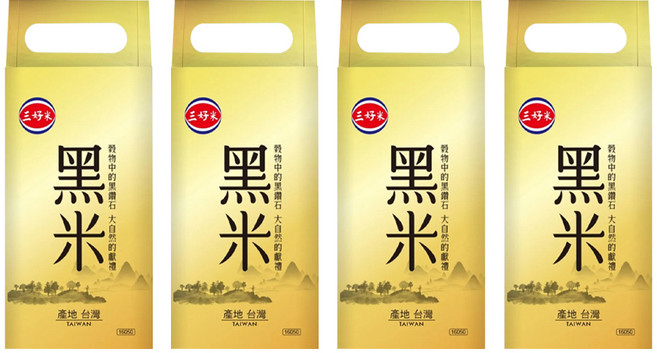 三好米 黑糯糙米, 1.2kg, 4包