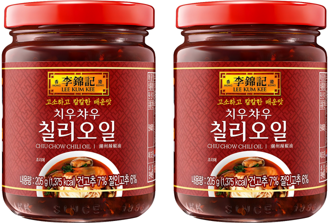 이금기 치우챠우 칠리오일, 205g, 2개