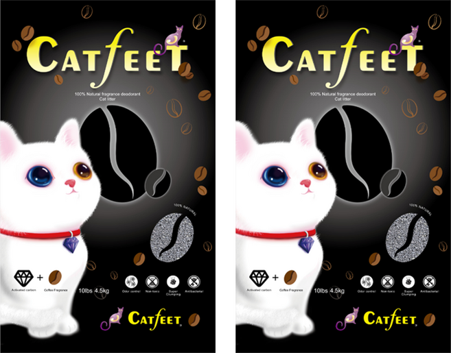 Catfeet 黑鑽活性碳貓砂 10lb, 咖啡, 4.5kg, 2袋