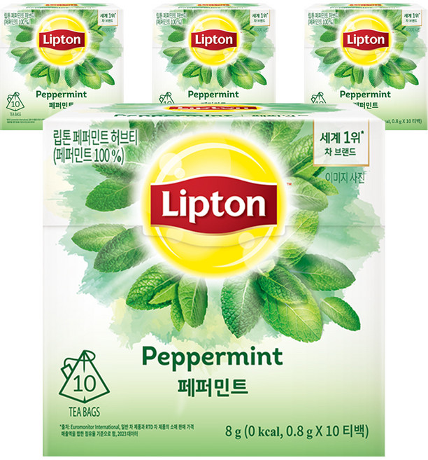 립톤 허브티 페퍼민트, 800mg, 10개입, 4개
