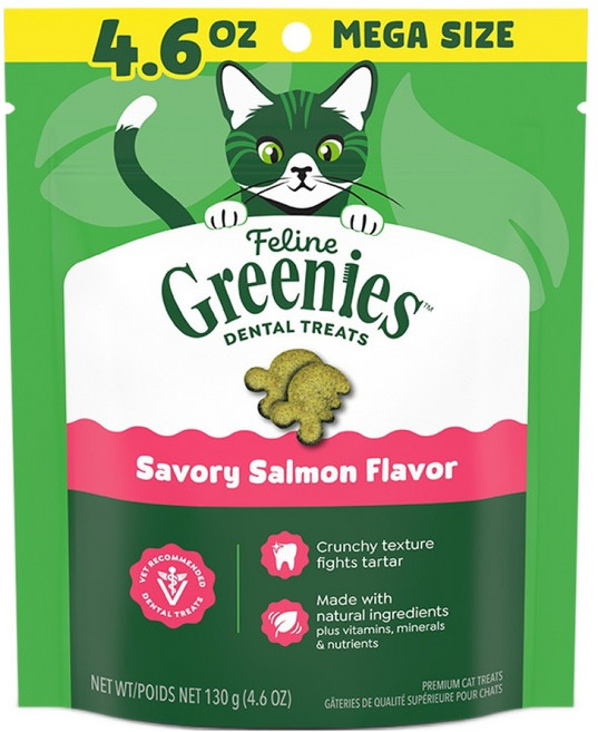 그리니즈 고양이 필라인 덴탈 스낵, 연어, 130g, 1개